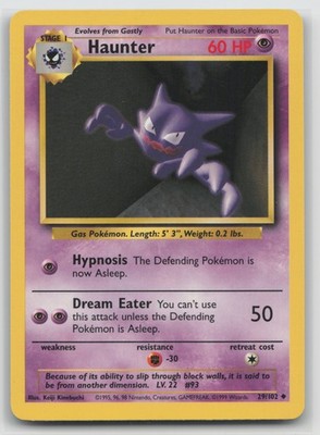 Pokemon Card Haunter Uncommon Base Set 029/102