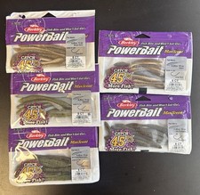 Berkley Maxscent Power Bait 4.25" Flat Worm 5 Pack Bundle, Several Colors