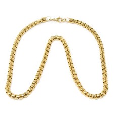 Unisex 18K Yellow Gold Filled 28" 3mm wide Italian Round Box Chain Necklace B5K