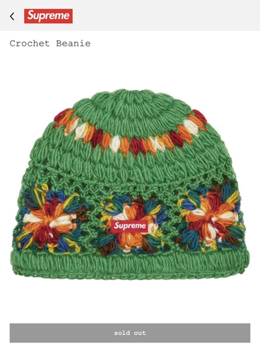 Bonnet Supreme au Crochet (SS25) Vert
