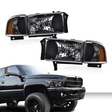 Pair Headlights Lamps For 1994-1998 1999 2000 2001 2002 Dodge Ram 1500 2500 3500