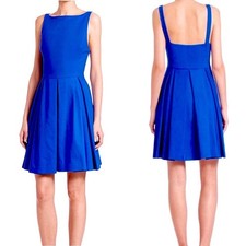 Polo Ralph Lauren Cobalt Blue Fit Flare Sleeveless Boat Neck Dress Size 10