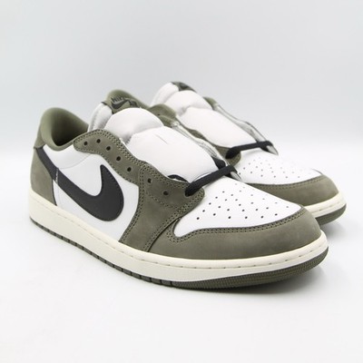 Air Jordan 1 Retro Low Mens Medium Olive Black Sneakers Basketball