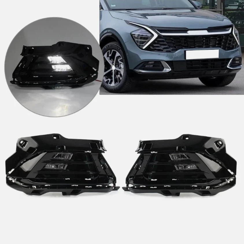 Luces antiniebla LED para parachoques delantero DRL luces de conducción para Kia Sportage LX EX SX 2023-24 Foto 4 de 4