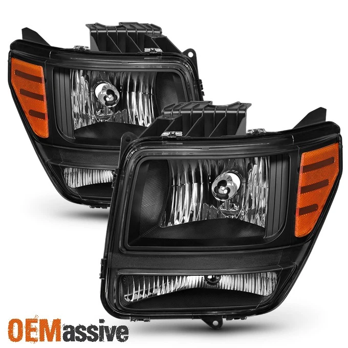 Par de faros negros para Dodge Nitro 2007 2008 2009 2010 2011 Foto 2 de 4