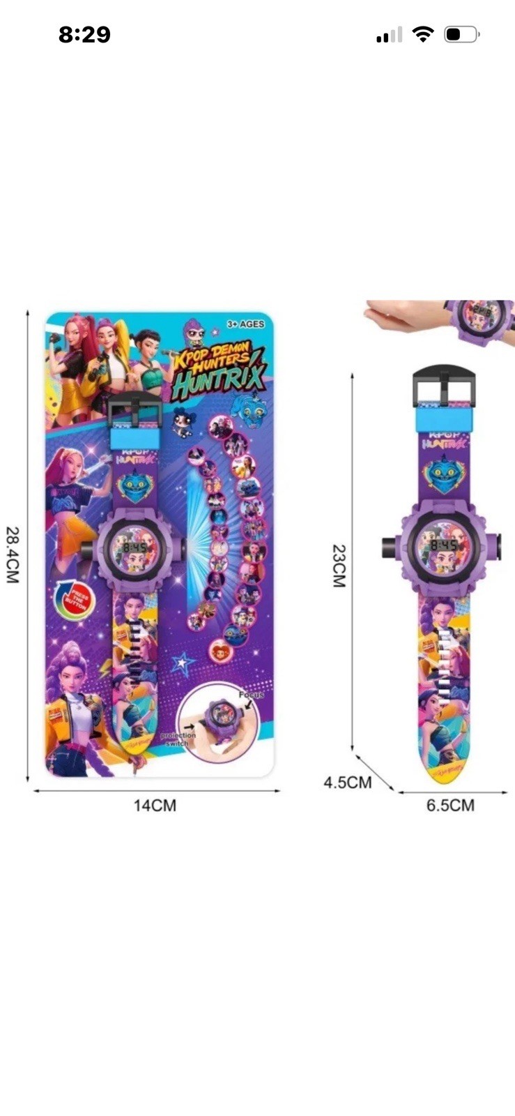KPop Witch Huntress Kids Watch 24-Pattern 3D Projection Toy Digital Flip