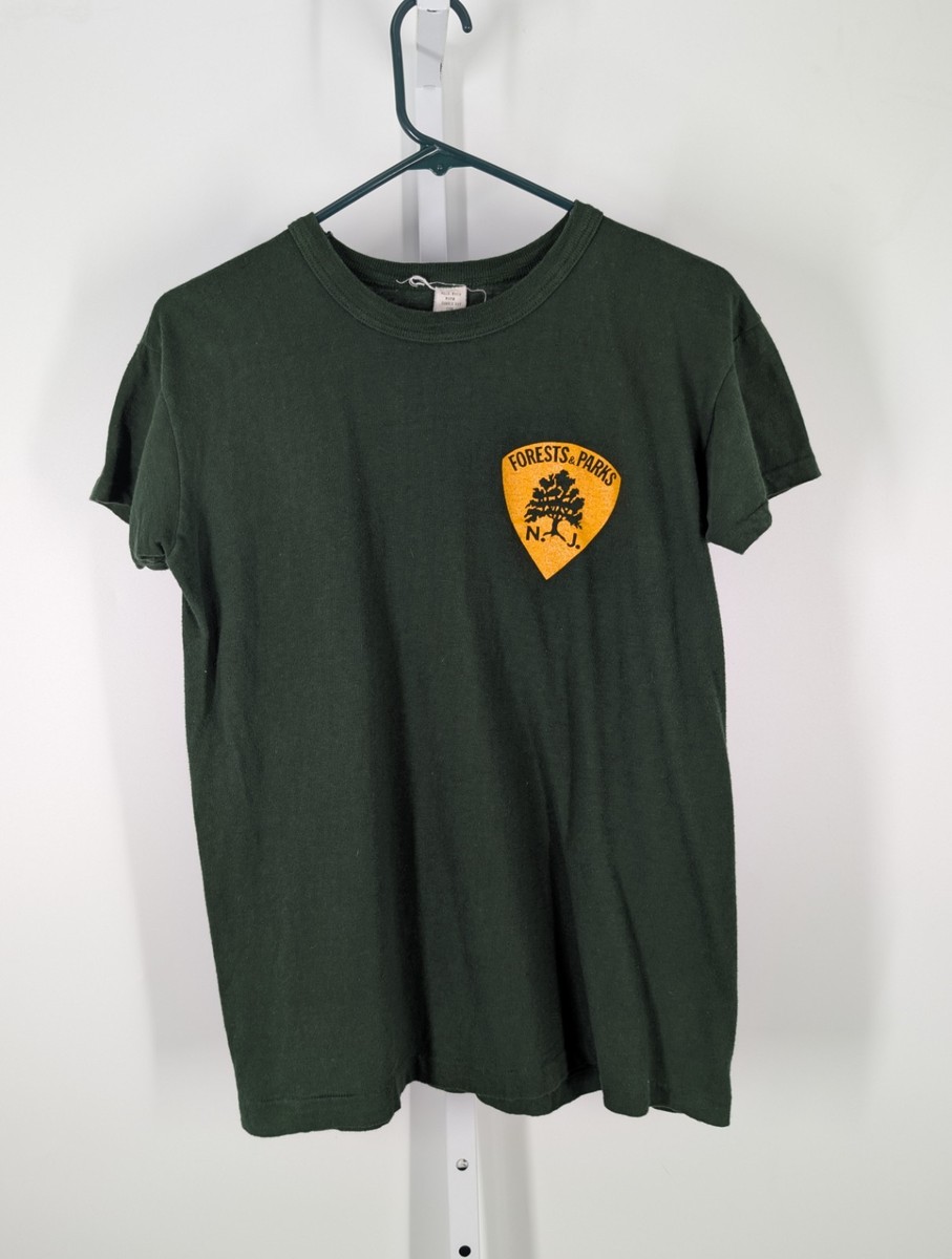 Vintage 50s 60s NJ Forest Parks Ranger 5050 L Uniform T Shirt