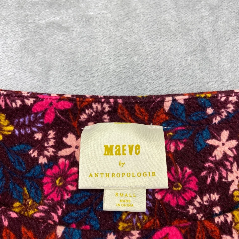 Maeve by Anthropologie Floral Print Bell Sleeve Blouse Top Fall Autumn Sz S - Image 4 of 4