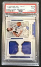 2018 Panini National Treasures /99 Jalen Brunson Dual Rookie Materials - PSA 9