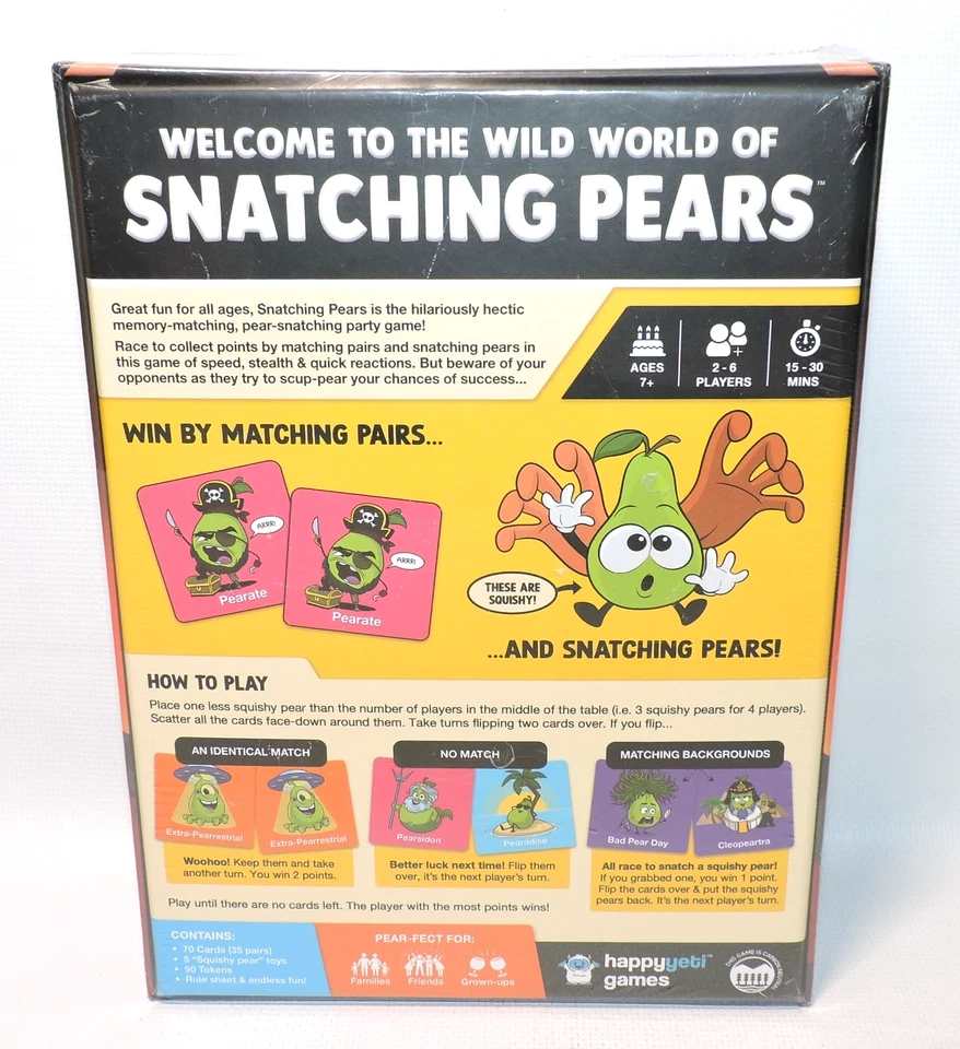 Snatching Pears Mad Memory Matching Party Game, Ages 7+, NEW NIB, FACTORY SEALED - Image 2 of 4