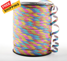 500 Yard Curling Ribbon, Rainbow Glitter Curly Ribbons for 