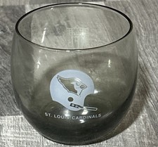 VTG St. Louis Cardinals NFL Football Smoked Glass Tumbler Collectable 70s W18