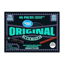 Original Flavor Meat Snack Sticks, 46 Piece Bulk Pack, Beef Jerky Alternative,
