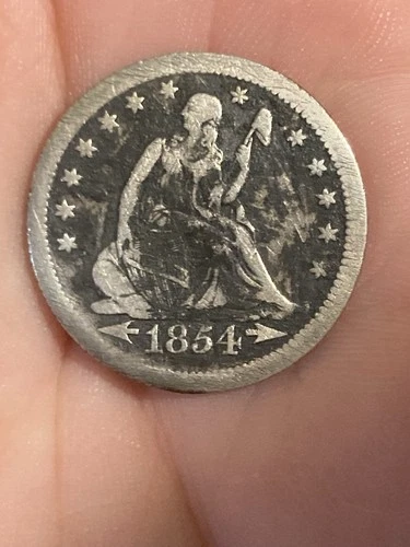 1854 Seated Liberty Quarter Dollar 25c VG Details