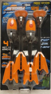 Zing Air Storm Z-Ammo Arrows Refill 4-Pack Suction Whistle AS969T