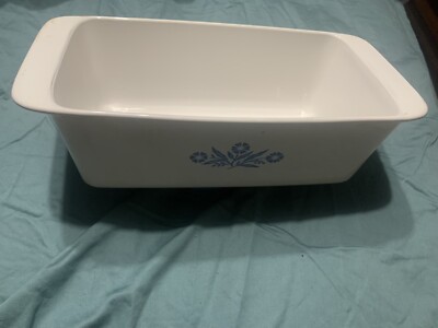 RARE AUTHENTIC vintage corning ware blue cornflower bread dish loaf 