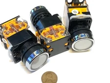 3 Pieces White Latching push button switch 22mm normally open closed no n/c C32