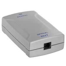 RCA to Toslink Jack Converter Coaxial to Optical Fiber Digital Audio