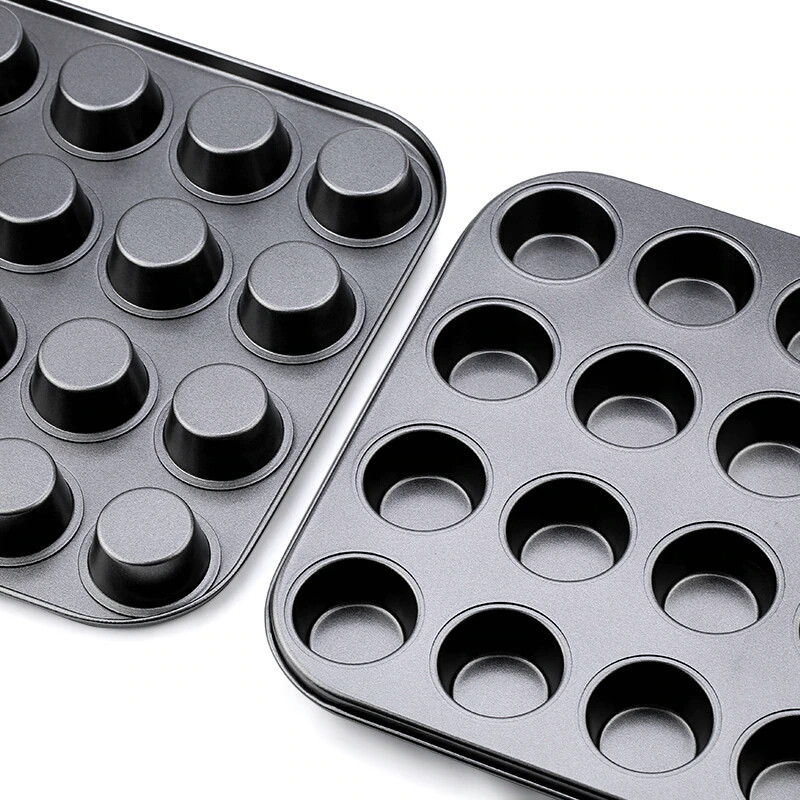 24-Cup Nonstick Mini Muffin Mould Bakeware Pan Carbon Steel For Oven Baking