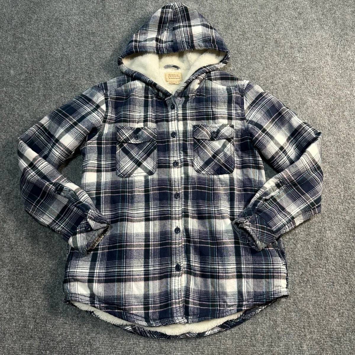 Womens flannel coat with cheap hood