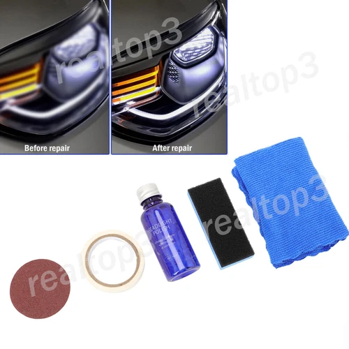 Pro Car Headlight Lens Polishing Cleaner Cleaning Tool Restoration Repair Kit