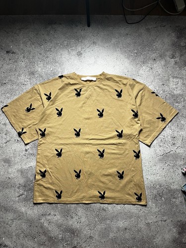 PLAYBOY Short Sleeve T-Shirt - Tan/Black - Small