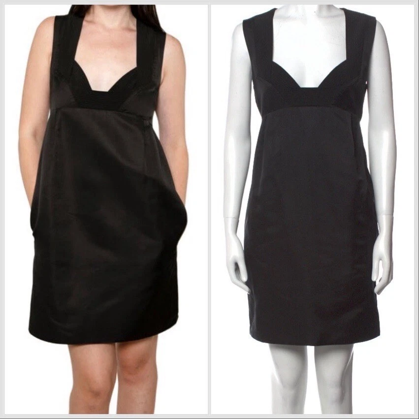 Neuf avec étiquette petite robe en soie noire authentique Gucci 2007 07 taille 6 IT42 moyenne NEUVE