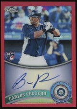 2011 Topps Chrome Red Refractor /25 Carlos Peguero #219 Rookie Auto RC