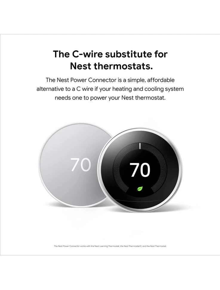 Google Nest Power Connector C Wire Adapter for Smart Thermostat | eBay