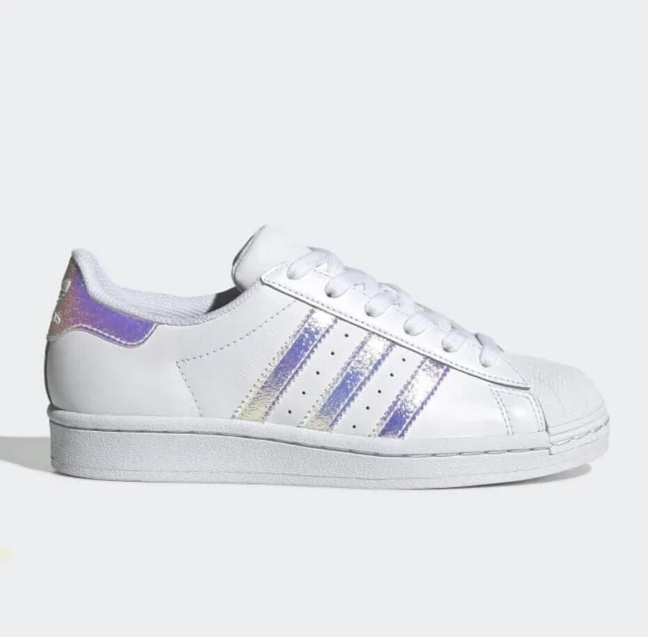 Meer dan wat dan ook Geestig Seraph Adidas Superstar J White Shiny Iridescent Youth Shoes Size 5.5 CG3596 | eBay