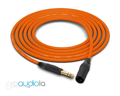 Canare Quad Cable L-4E6S | Neutrik Gold TRS XLR-M | Orange 25 Feet