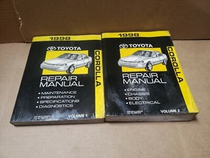 Oem 1998 Toyota Corolla Shop Service Repair Manual Book Volume 1 And 2 Ebay