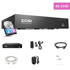 ZOSI 8 Channel 8MP CCTV PoE NVR Network Video Recorder for 3K/4K Security Camera