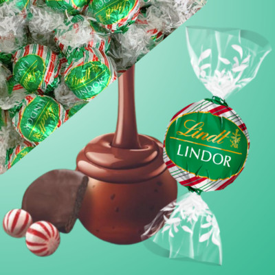 Lindt Lindor PEPPERMINT COOKIE MINT MILK CHOCOLATE christmas