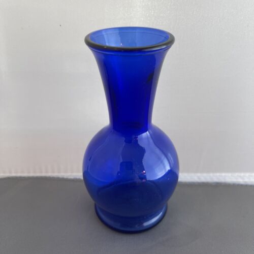 Cobalt Blue Glass Vase. Small Bud Or Floral Vase. 4 1/2" Vintage
