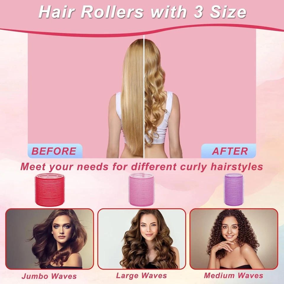 Lockenwickler, Locken ohne hitze, 33PCS Selbsthaftend Locken Set Groß für L - Bild 4 von 4