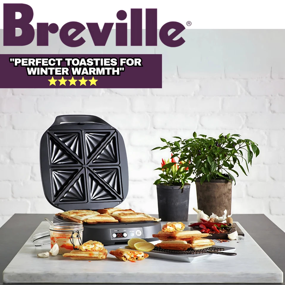 Breville 4-Slice Electric Jaffle Toastie Maker Snack Press Sandwich Non-stick AU - image 2 of 4