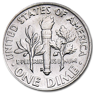 1953-D Roosevelt Dime BU - Picture 2 of 2