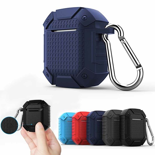 For Apple AirPods 1 Charging Case TPU Heavy Duty Armor Cover Skin + Keychain