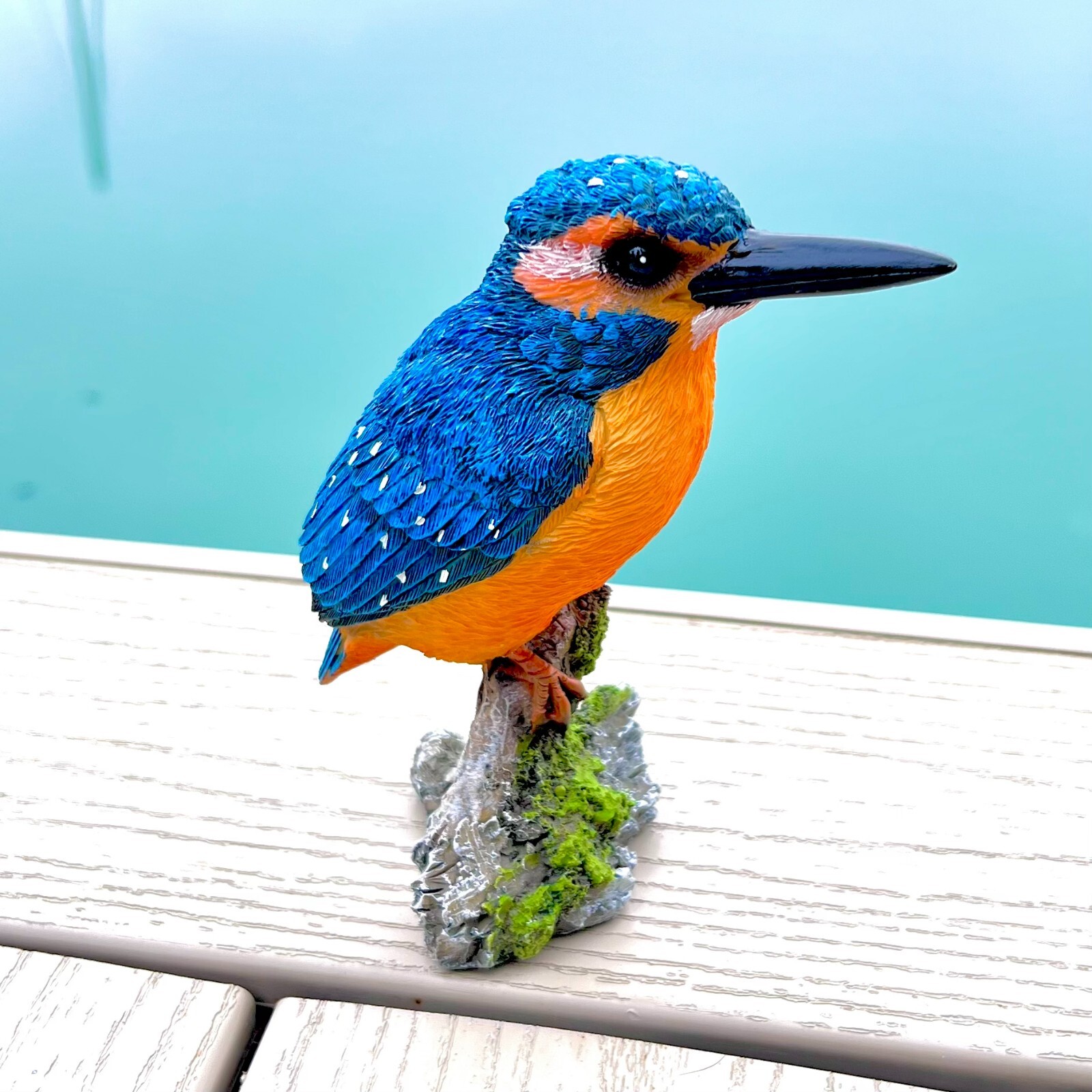 Kingfisher Bird Garden Ornament Perching Outdoor Animal Statue Decororation