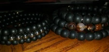 Valijina 2pc Bracelets 8mm black Matte Lava Rock Stone Beads I Think