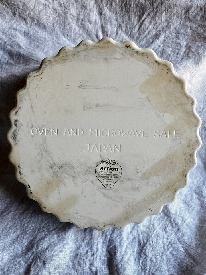 Vintage Action Stoneware Quiche Tart Pie Baking Dish Strawberry 10” MCM