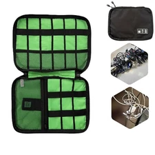 Black Portable Mobile Phone Data Cable Storage Bag Data Cable Organizer Bag