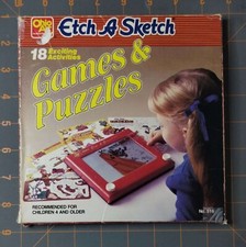 Vintage Ohio Art Etch A Sketch Games and Puzzles 18 Reusuable Plastic Screens