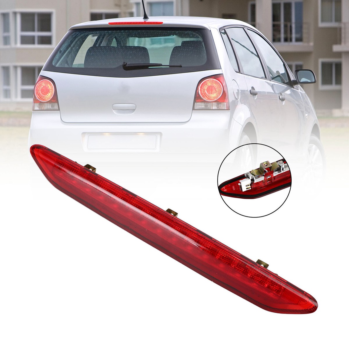 Third Brake Light High Mounted Stop Lamp Red For VW Polo 9N 2002