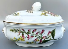 Cazuela cubierta con flores Spode Stafford cuenco ovalado 2 cuartos grande Genista Digitalis