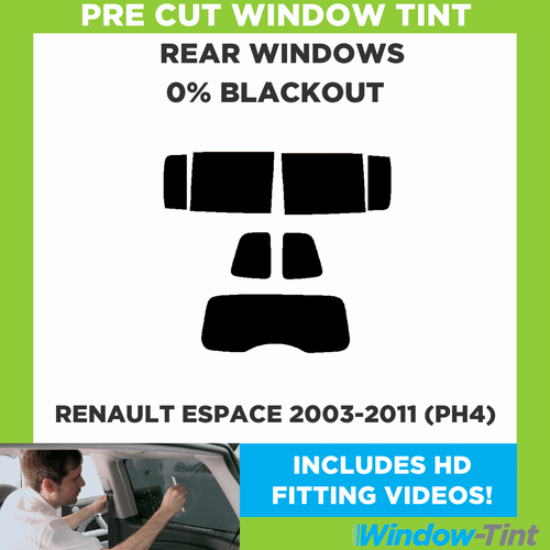 Für Renault Espace 2003-2011 (PH4) Pre Coupe getönte Heckscheibe 0% Blackout