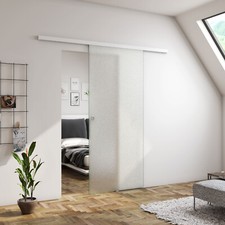 8 mm Glasschiebetür Satiniert SoftStop SoftClose 90 cm Schiebetür ESG Schwebetür
