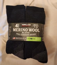 Kirkland  Merino Wool Blend Men's Full Cushion Socks Hiking and Hunting Socks