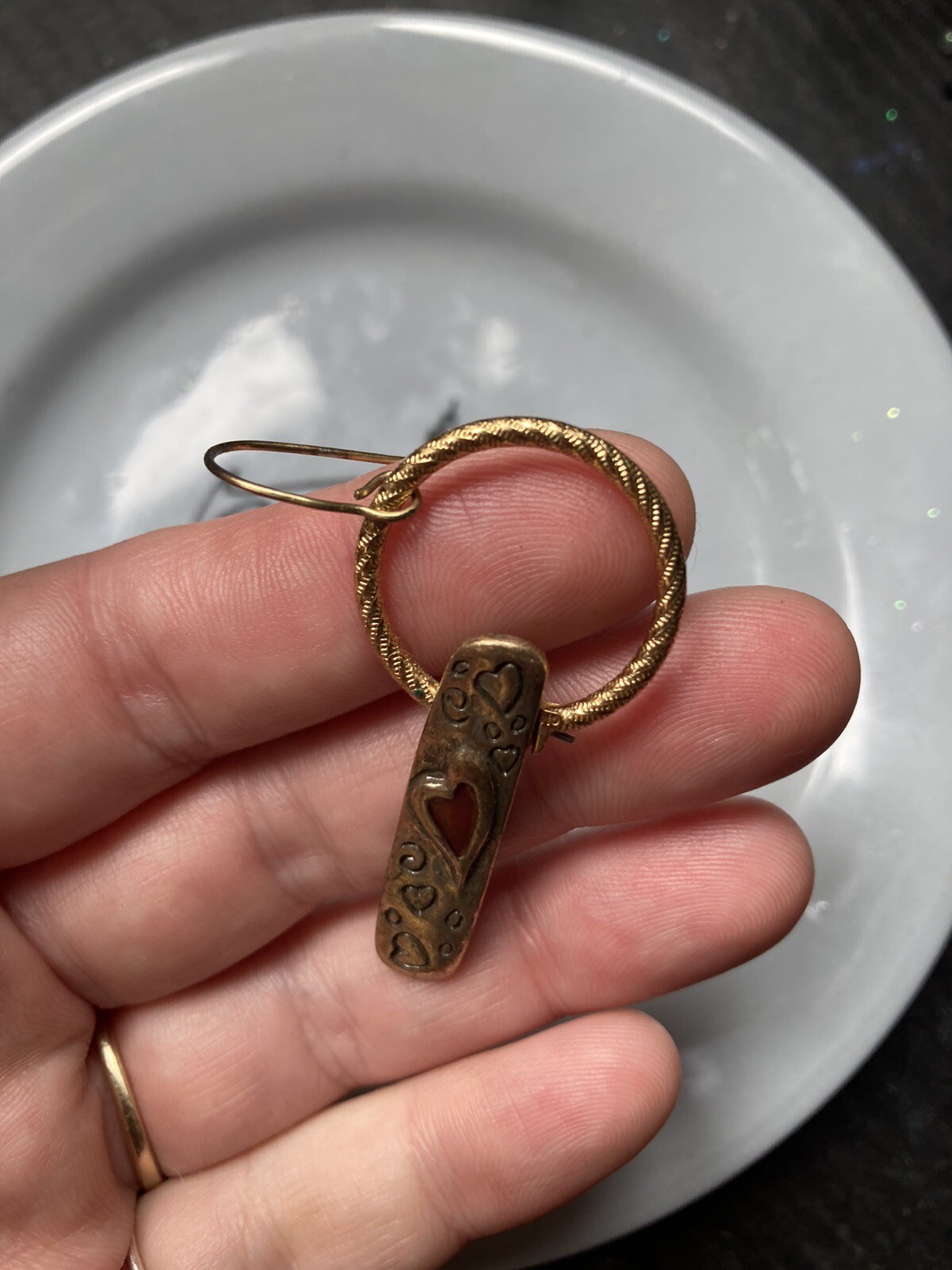 Heart Drop handmade Untested Dangle - image 2